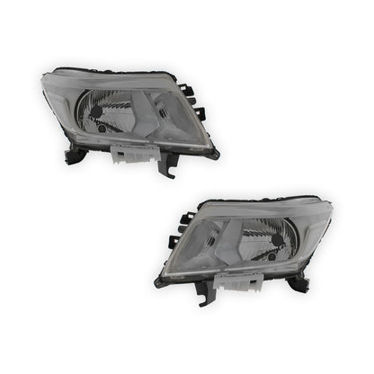 Nissan Navara NP300 D23 Chrome Headlights 2015 - 2017 OEM-Style Aftermarket Left & Right
