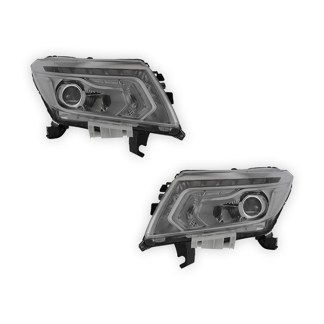 Nissan Navara NP300 D23 Chrome Headlights 2015 - 2017 OEM-Style Aftermarket Left & Right