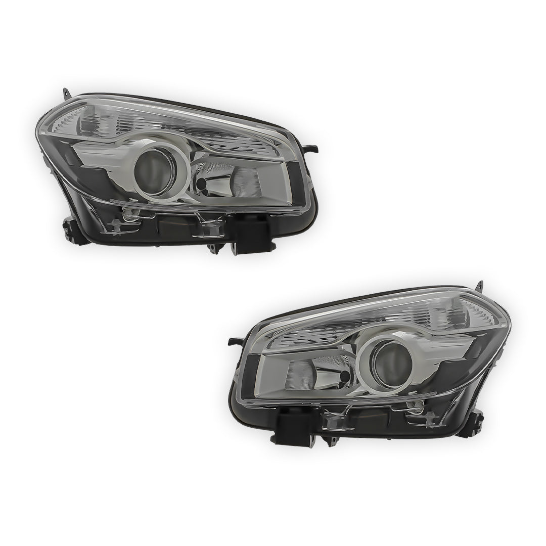 Nissan Qashqai +2 J10 Chrome Headlights 2010 - 2014 OEM-Style Aftermarket Left & Right