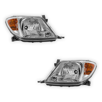 Toyota Hi-Lux Chrome Headlights 2005 - 2010 OEM-Style Aftermarket Left & Right