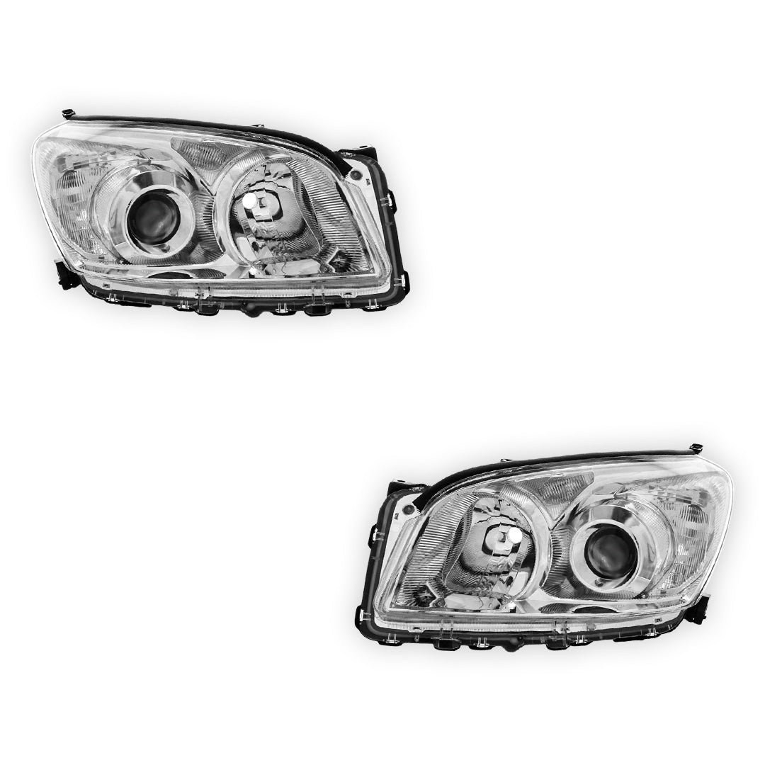 Toyota Rav-4 Chrome Headlights 2009 - 2010 OEM-Style Aftermarket Left & Right