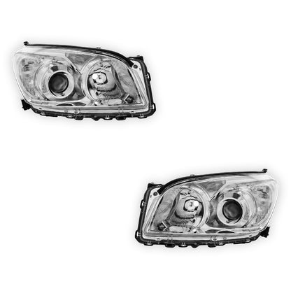 Toyota Rav-4 Chrome Headlights 2009 - 2010 OEM-Style Aftermarket Left & Right
