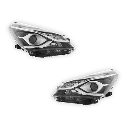 Toyota Yaris Black Headlights Projector 2017 - 2021 OEM-Style Aftermarket Left & Right