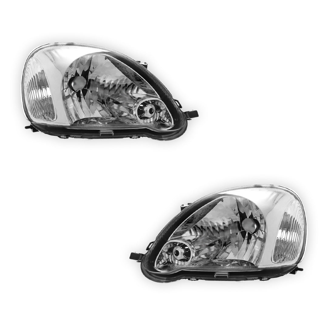 Toyota Yaris Chrome Headlights 2003 - 2006 OEM-Style Aftermarket Left & Right