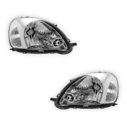 Toyota Yaris Chrome Headlights 2003 - 2006 OEM-Style Aftermarket Left & Right