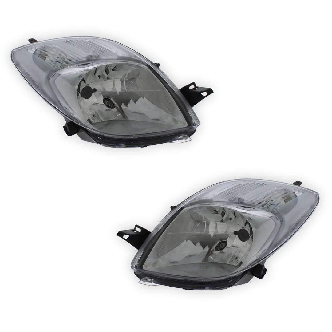 Toyota Yaris Chrome Headlights 2005 - 2008 OEM-Style Aftermarket Left & Right