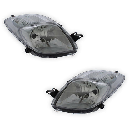 Toyota Yaris Chrome Headlights 2005 - 2008 OEM-Style Aftermarket Left & Right