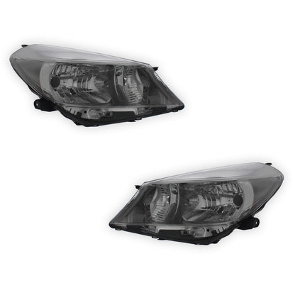 Toyota Yaris Dark Grey Headlights 2011 - 2014 OEM-Style Aftermarket Left & Right