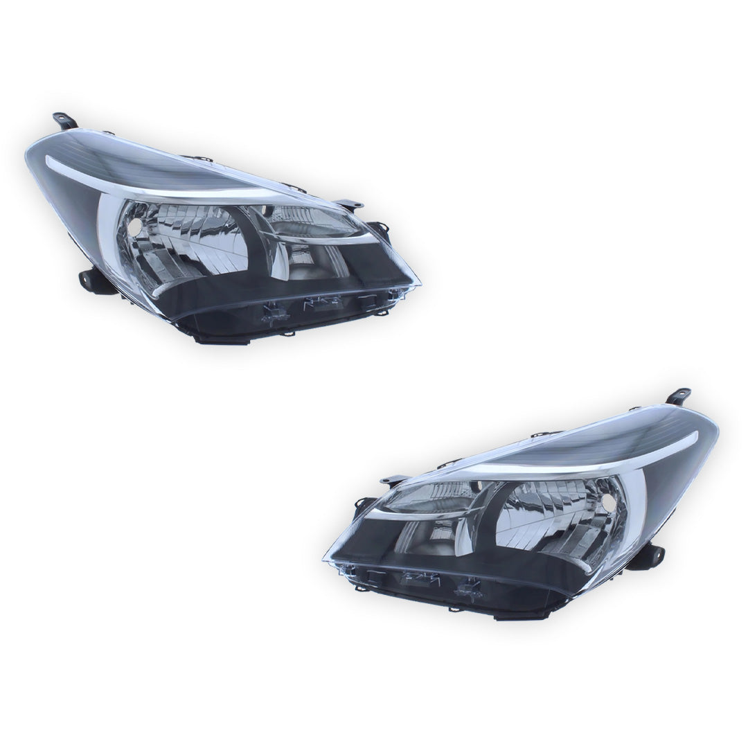 Toyota Yaris Headlights Non Projector 2014 - 2017 OEM-Style Aftermarket Left & Right