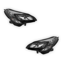 Vauxhall Corsa E Black Headlights 2014-2020 OEM-Style Aftermarket Left & Right