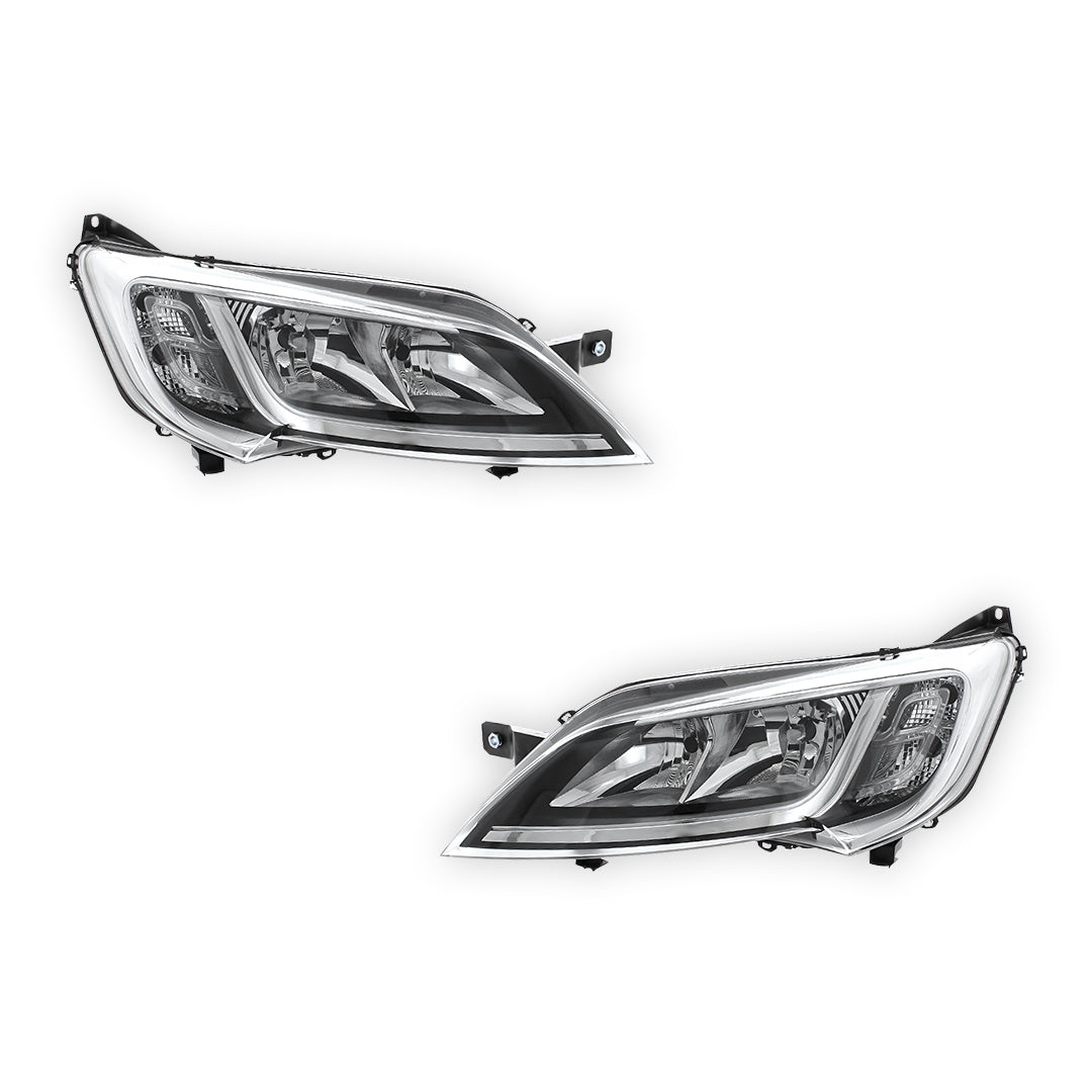 Vauxhall Movano MK3 Chrome Headlights 2021 - 2026 OEM-Style Aftermarket Left & Right