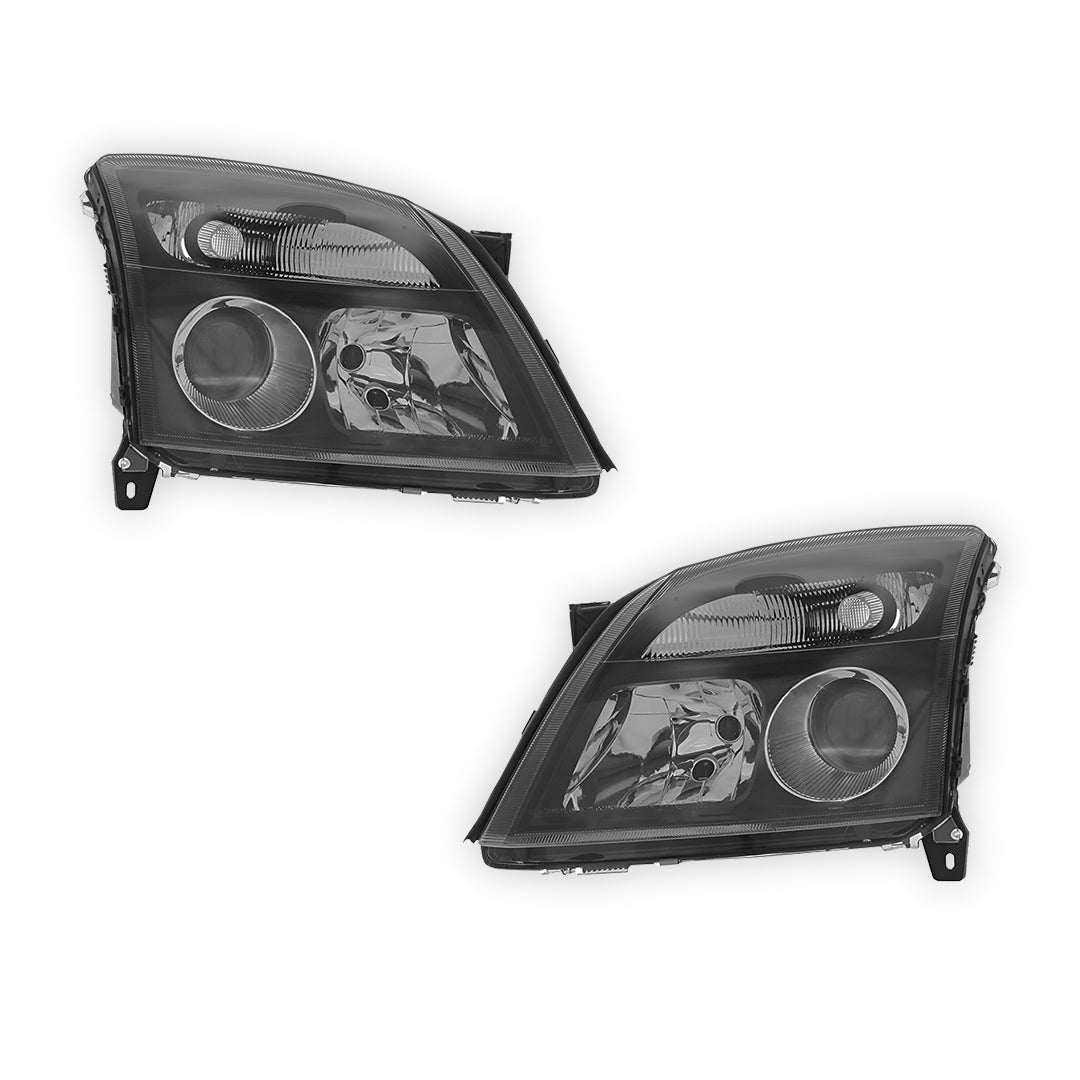 Vauxhall Vectra C Black Headlights 2002 - 2005 OEM-Style Aftermarket Left & Right
