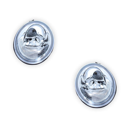 Volkswagen Beetle Chrome Headlights 1999 - 2006 OEM-Style Aftermarket Left & Right