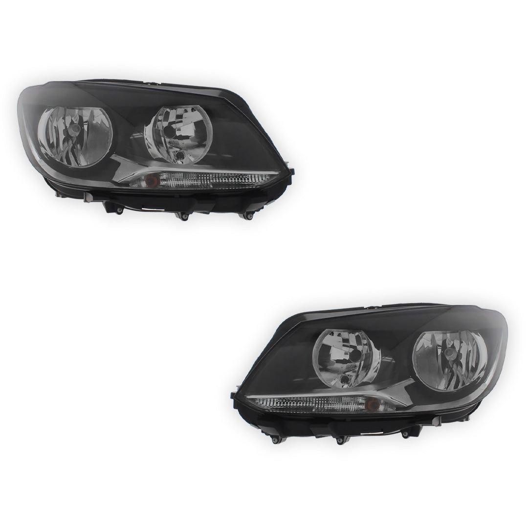 Volkswagen Caddy With Twin Reflector Indicator at Bottom Black Headlights 2010 - 2016 OEM-Style Aftermarket Left & Right