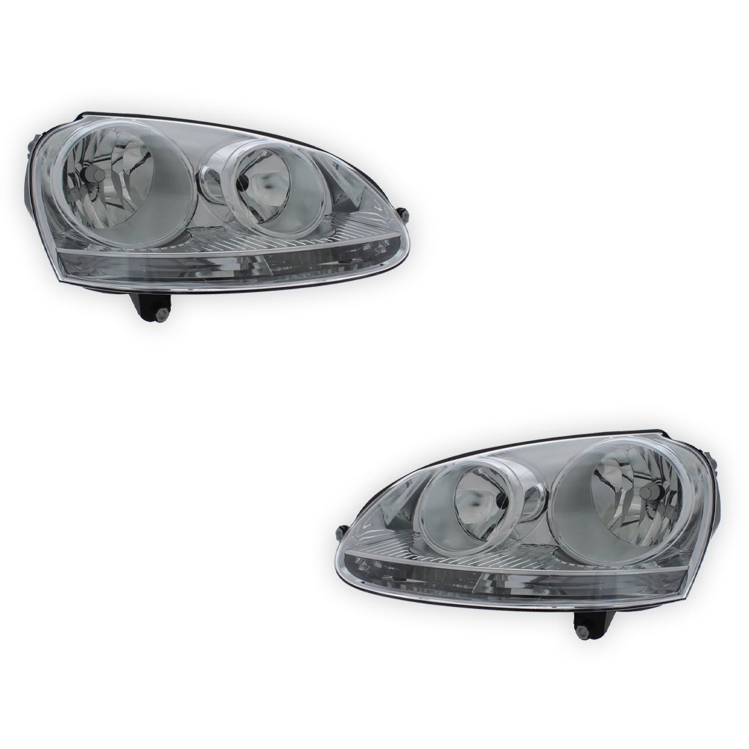 Volkswagen Golf MK5 Chrome Headlights 2004 - 2010 OEM-Style Aftermarket Left & Right