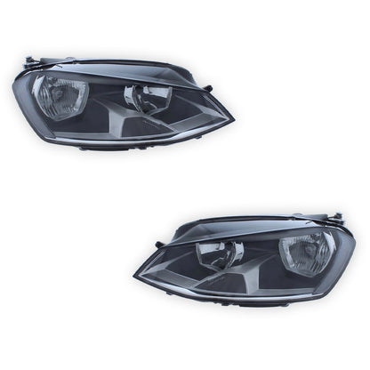 Volkswagen Golf MK7 Black Headlights 2012 - 2017 OEM-Style Aftermarket Left & Right
