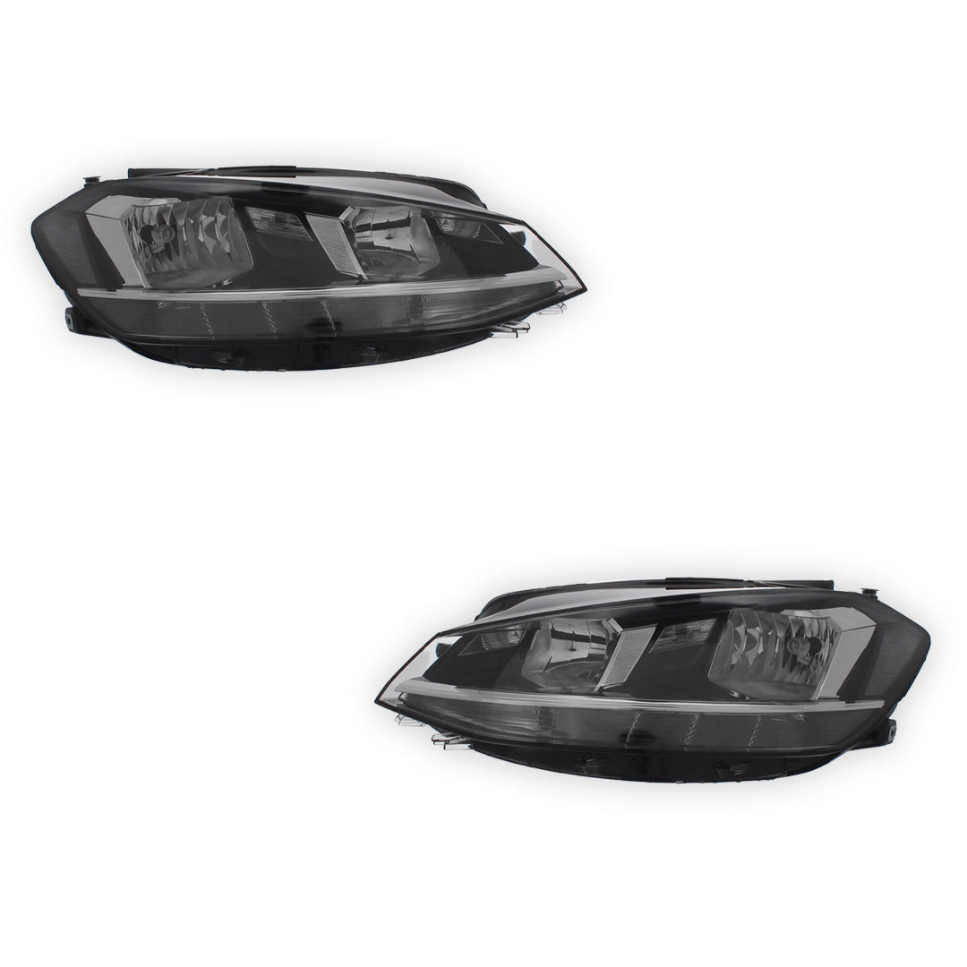 Volkswagen Golf MK7 Black Headlights 2017 - 2020 OEM-Style Aftermarket Left & Right
