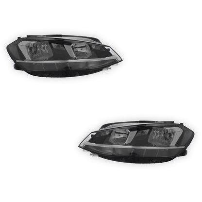 Volkswagen Golf MK7 Black Headlights 2017 - 2020 OEM-Style Aftermarket Left & Right