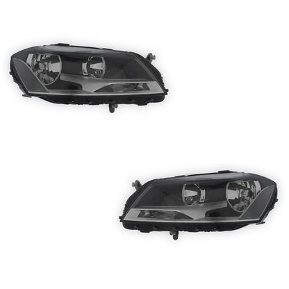 Volkswagen Passat B7 Black Headlights 2010 - 2015 OEM-Style Aftermarket Left & Right