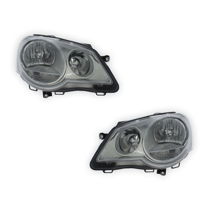 Volkswagen Polo MK4 9N3 Chrome Headlights 2005 - 2010 UEM-Style Aftermarket Left & Right