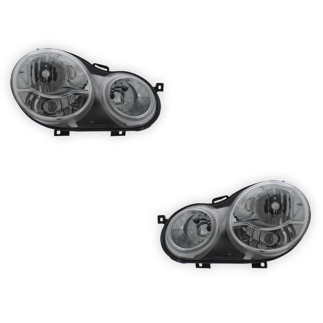 Volkswagen Polo MK4 9N Black Headlights 2002 - 2005 OEM-Style Aftermarket Left & Right