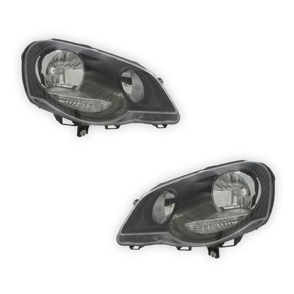 Volkswagen Polo MK4 GTI 9N3 Black Headlights 2006 - 2010 OEM-Style Aftermarket Left & Right