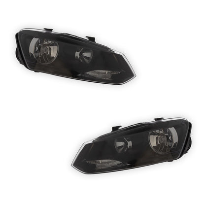 Volkswagen Polo MK5 6R Black Headlights 2009 - 2015 OEM-Style Aftermarket Left & Right