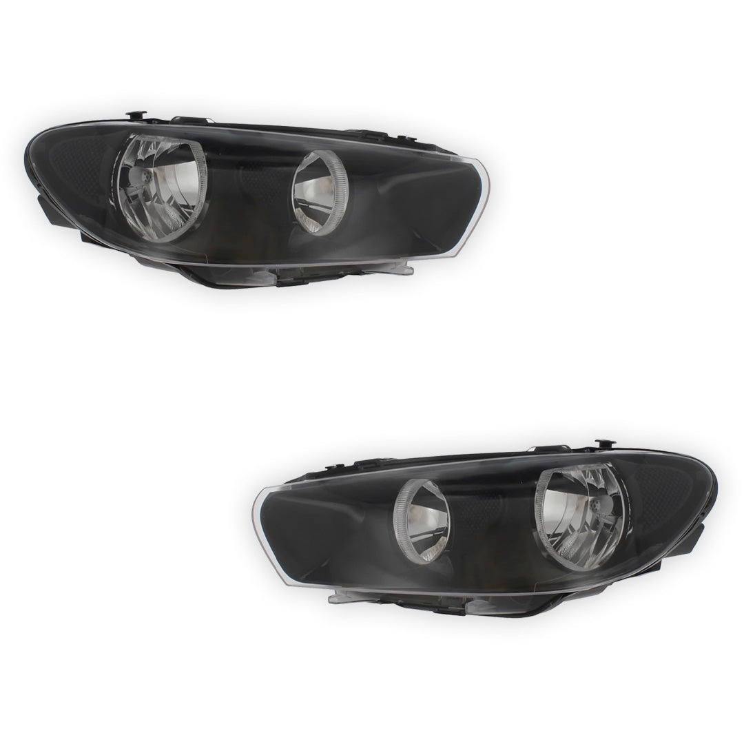 Volkswagen Scirocco Black Headlights 2008 - 2015 OEM-Style Aftermarket Left & Right