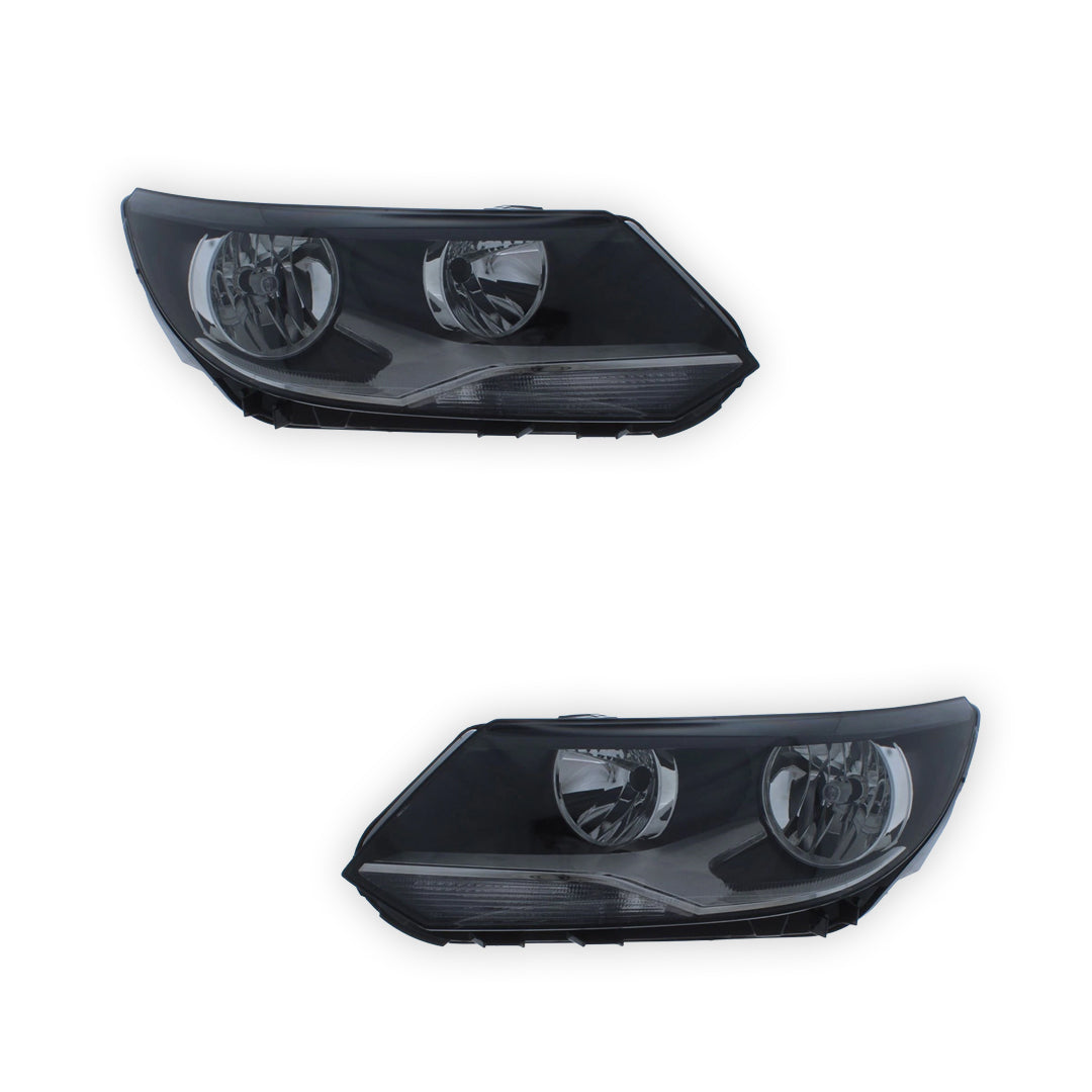Volkswagen Tiguan Black Headlights 2011 - 2017 OEM-Style Aftermarket Left & Right