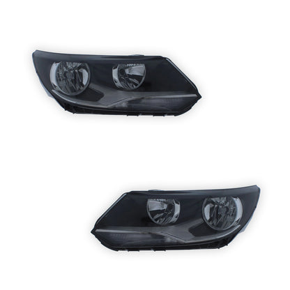 Volkswagen Tiguan Black Headlights 2011 - 2017 OEM-Style Aftermarket Left & Right