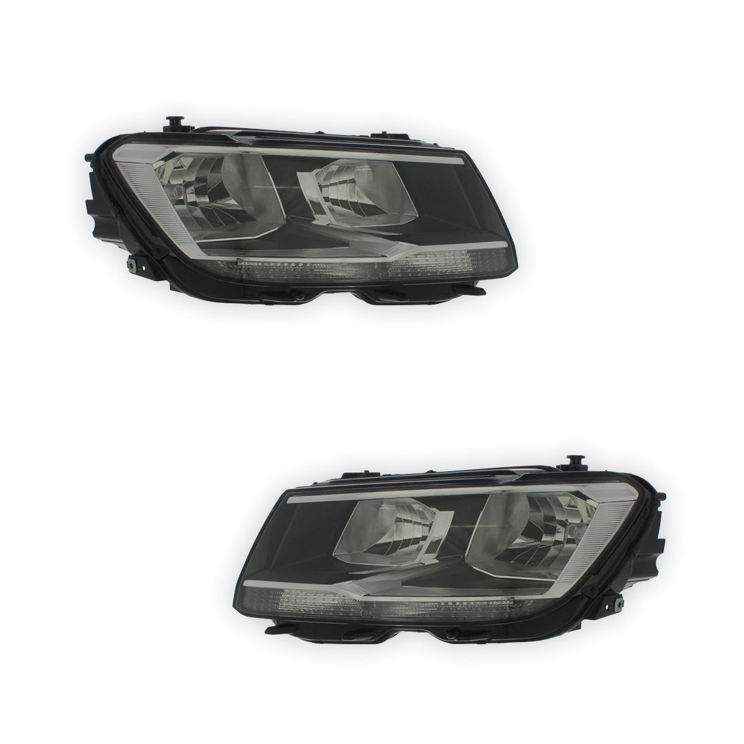 Volkswagen Tiguan Black Headlights 2016 - 2021 OEM-Style Aftermarket Left & Right
