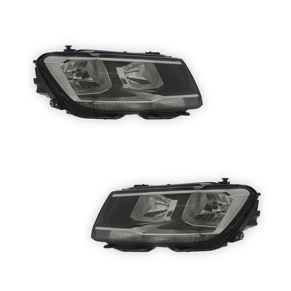 Volkswagen Tiguan Black Headlights 2016 - 2021 OEM-Style Aftermarket Left & Right