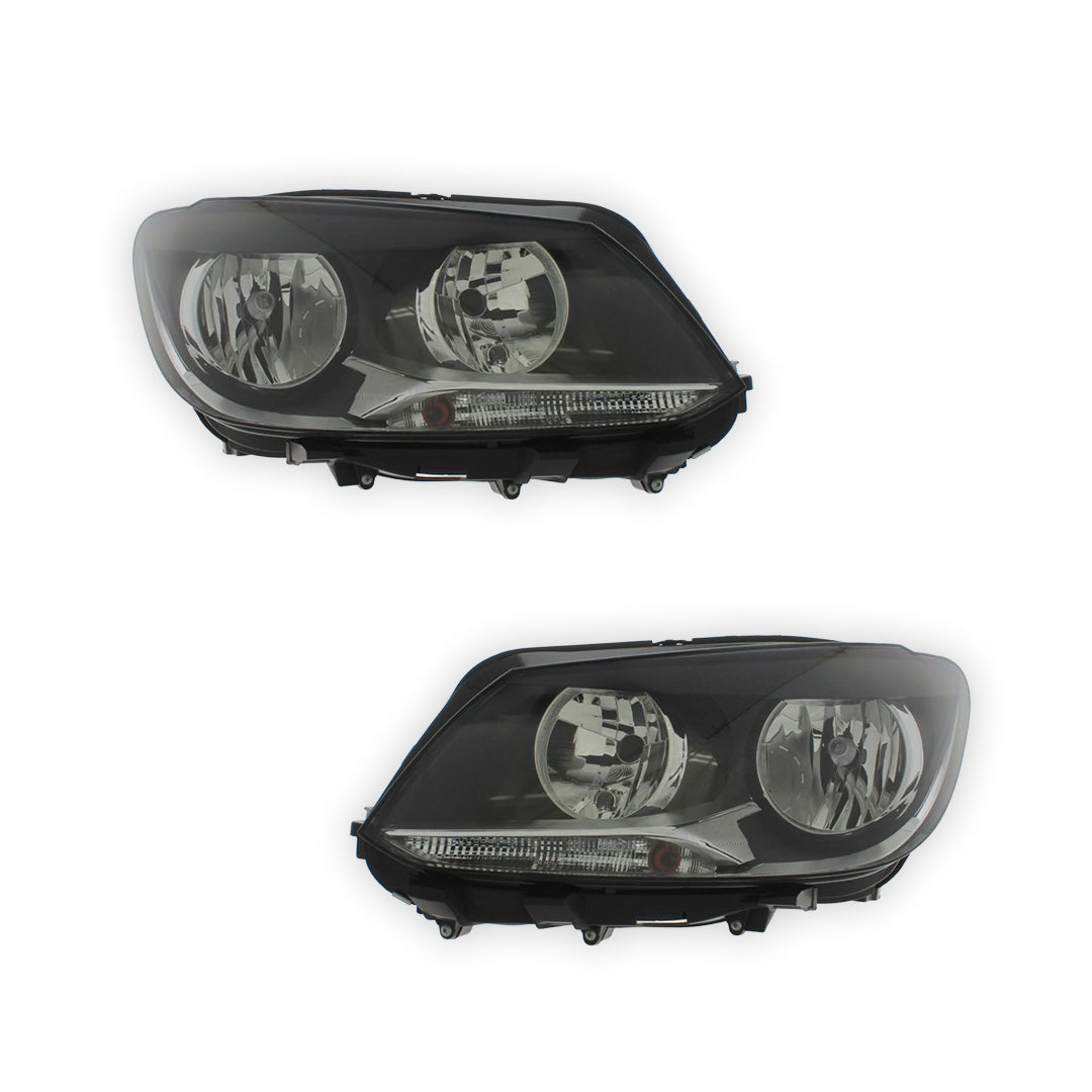 Volkswagen Touran 1T Black Headlights 2010 - 2016 OEM-Style Aftermarket Left & Right