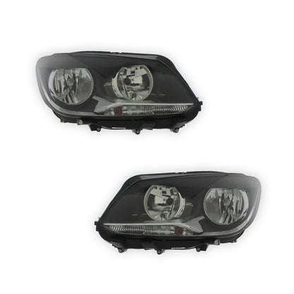 Volkswagen Touran 1T Black Headlights 2010 - 2016 OEM-Style Aftermarket Left & Right