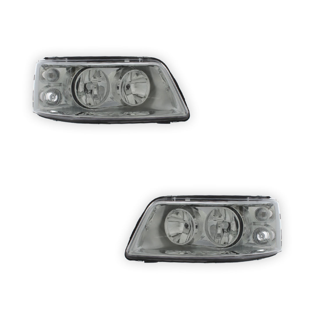 Volkswagen Transporter T5 Twin Reflector Black Headlights 2003 - 2010 OEM-Style Aftermarket Left & Right