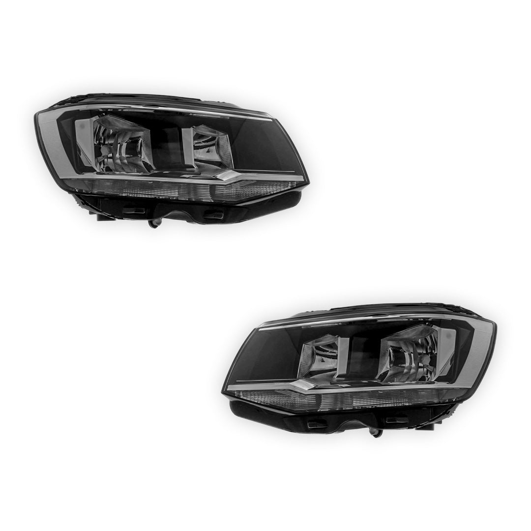 Volkswagen Transporter T6 2015 - 2020 OEM-Style Black Twin H7 Bulb Reflector Type Headlights Left & Right