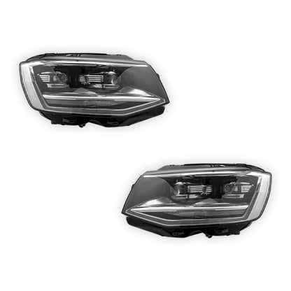 Volkswagen Transporter T6 2015 - 2020 OEM-Style Black Headlights H21W LED Left & Right